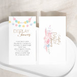 Visning för Winter Wonderland Baby Shower Tilläggskort<br><div class="desc">Den här Winter Wonderland Baby Shower-Visningen Kortet för hölje är en betäckande sockerplommonsaga, med en ren, minimalistisk vit bakgrund för svart och guldbrun text med handskrivet skript, som skapar ett enkelt och neutralt modernt stil. Denna klassiska arrangemang är sött förskönad med vackra julgranar av prydnadsföremål, polkagrisar, snöflingor, puff bollar och...</div>