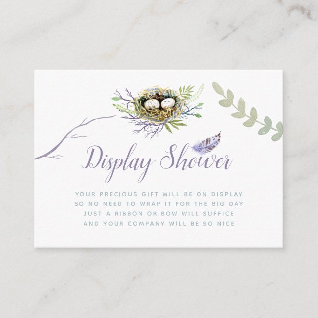 Visning i Greenery Bird Nest Twin Baby Shower Tilläggskort (Framsida)