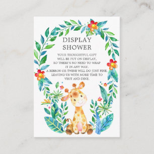 Visning i jungle Giraffe Baby Shower Gift Tilläggskort