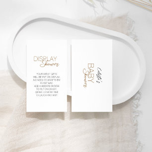 Visning i Modern Minimalist White Baby Shower Tilläggskort
