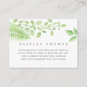 Visning i vattenfärgssknappen Greenery Baby Shower Tilläggskort