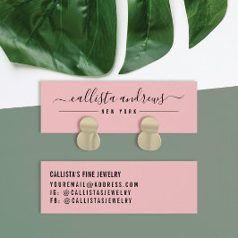 Visning-kort för enkel Rosa Black Script-avläsning Litet Visitkort