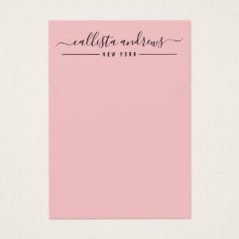 Visning-kort för enkel svart Rosa-skript i Necklac Visitkort