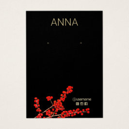 Visning-kort för Julrött berries Visitkort