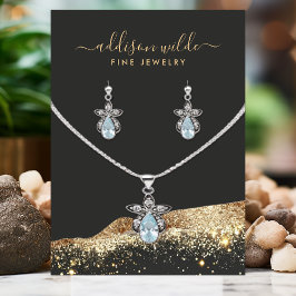 Visning-kort för lysande Svart Guld Glitter Visitkort