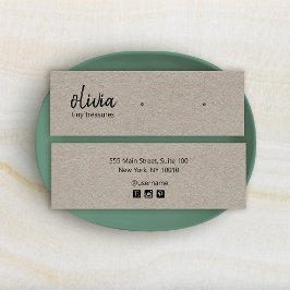 Visning-kort för Script Stud Earring Kraft Litet Visitkort