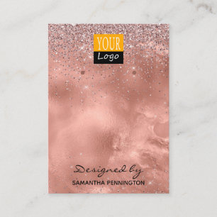 Visning Ro Guld Faux Foil & Glitter Logotyp Visitkort