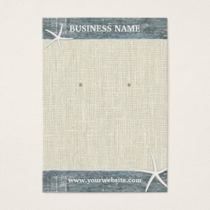 Visning Rustic Burlap & Wood Starfish Visitkort