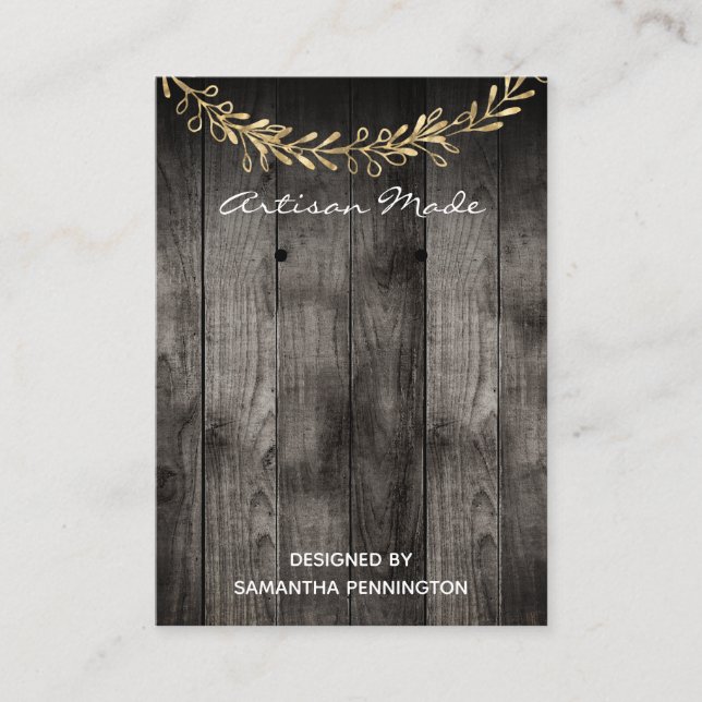 Visning Rustic Wood Artisan-produktkort Visitkort (Framsida)