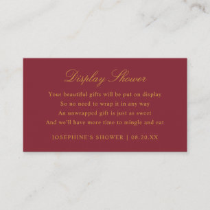 Visning Shower Anpassningsbar Färg Burgundy och Gu Tilläggskort