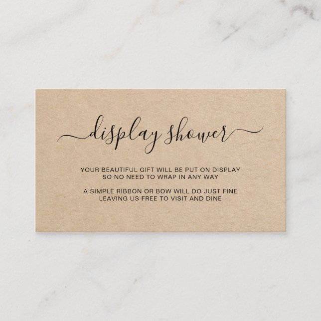 Visning Shower Brown Gender Neutral Baby Shower Tilläggskort (Framsida)