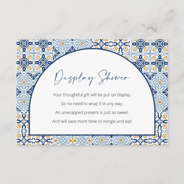 Visning Shower, Capri Baby Shower, italiensk tema Tilläggskort (Framsida)