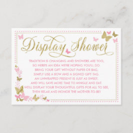 Visning Shower Card, Butterfly Baby Shower Tilläggskort