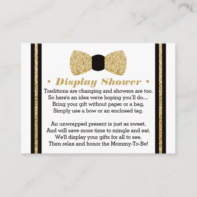 Visning Shower Card, Little Man, Bow Tie Tilläggskort (Framsida)