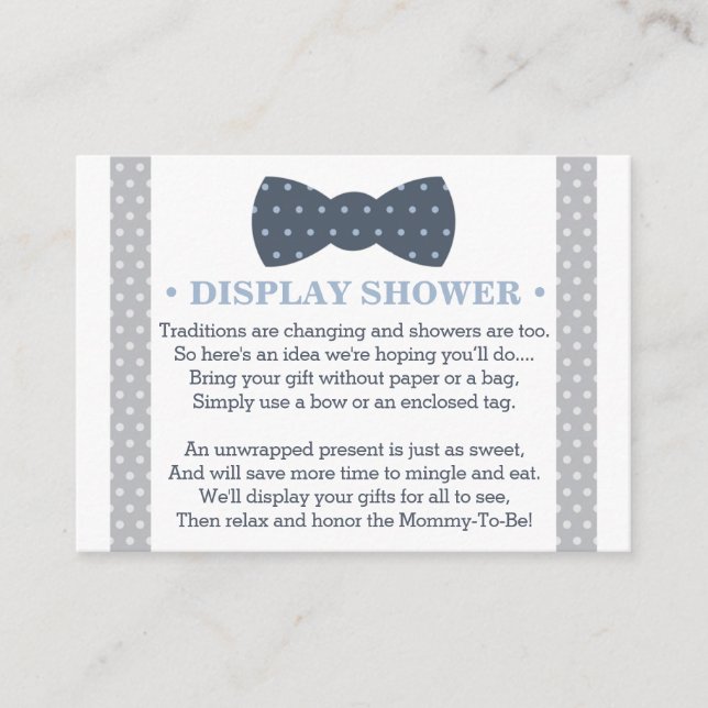 Visning Shower Card, Little Man, Bow Tie Tilläggskort (Framsida)