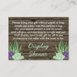 Visning Shower Dikt Gift Märkre Rustic Succulents Tilläggskort