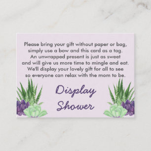 Visning Shower Dikt Gift Märkre Watercolor Succula Tilläggskort