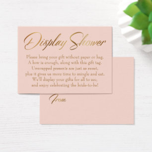 Visning Shower Elegant Guld & Gift Märkre Card Visitkort