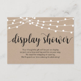 Visning Shower för Rustic Script, Kraft, String Lj Tilläggskort