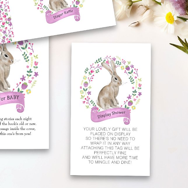 Visning Shower No Wrap Dikt Little Bunny Tilläggskort (Spring or Easter Display Shower card from my Little Bunny & Little Lamb Baby Shower collection)