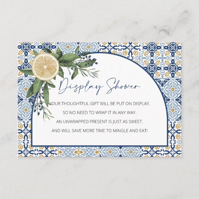 Visning Shower, oförpackat citrus Italienskt tema Tilläggskort (Framsida)