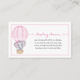 Visning Shower Rosa Elephant Baby Shower Tilläggskort