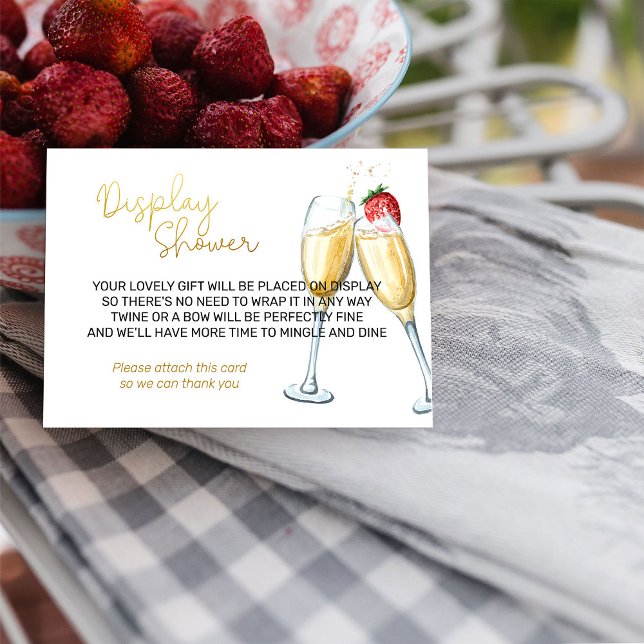 Visning Shower Strawbär och Champagne Tilläggskort (Display Shower card tags from my Strawberries and Champagne bridal shower collection)