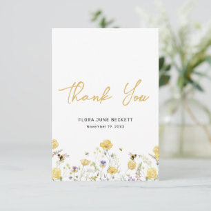 Visning Shower Wildblomme Blommigt Honungsbi Tack Kort