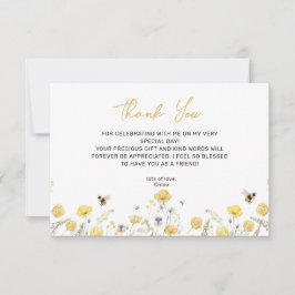 Visning Shower Wildblomme Blommigt Honungsbi Tack Kort