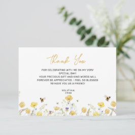Visning Shower Wildblomme Blommigt Honungsbi Tack Kort