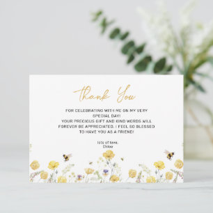 Visning Shower Wildblomme Blommigt Honungsbi Tack Kort