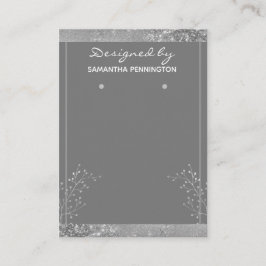 Visning Silver Blommigt Visitkort