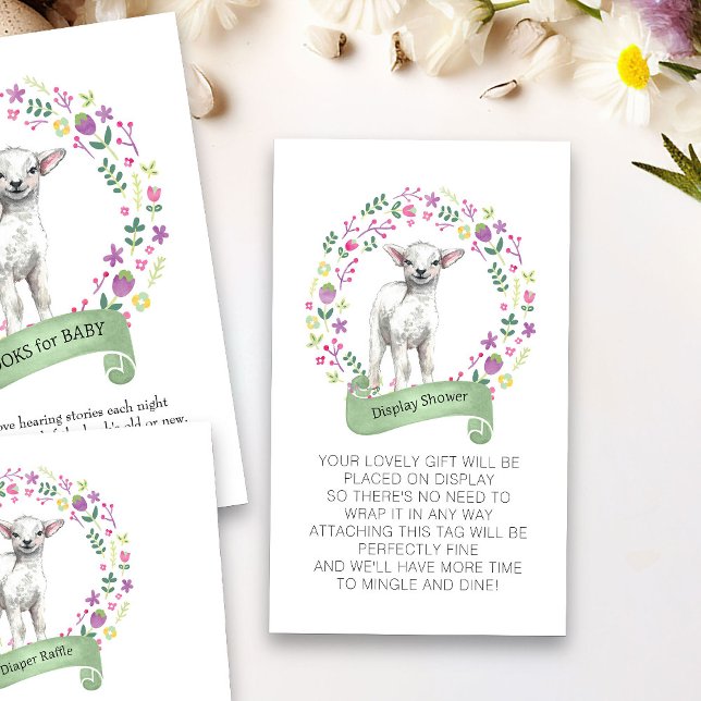 Visning Visar ingen figursatt Dikt liten lampa Tilläggskort (Spring or Easter Display Shower card from my Little Bunny & Little Lamb Baby Shower collection)