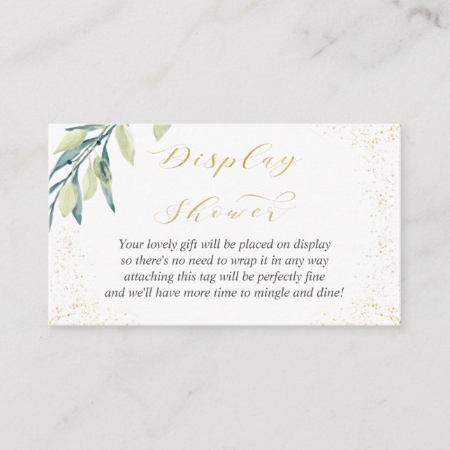 Visning Visar ingen Wrap Grönt Foliage Guld Splatt Tilläggskort (Framsida)