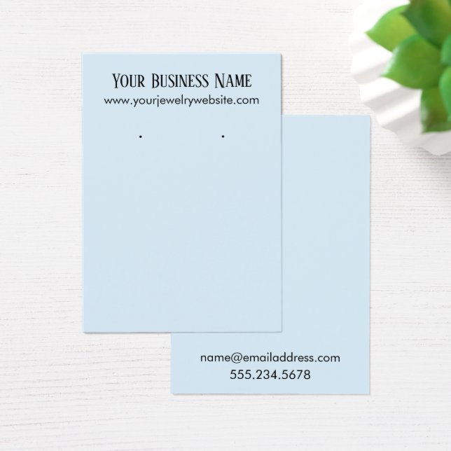 Visningar för enkel ljusblå öronmärkning visitkort (Skivbord)
