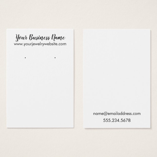 Visningar för enkla vita hörselinnehavare visitkort (Framsida & baksida)