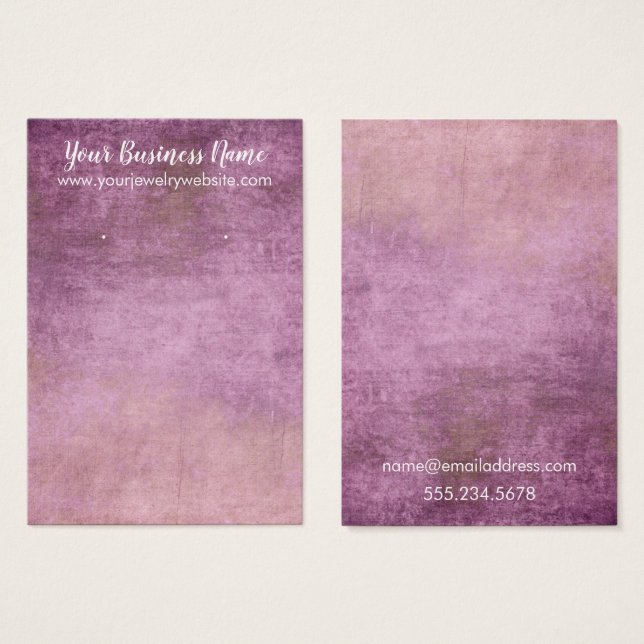 Visningar för hallongroddar (Raspberry Grunge Earr Visitkort (Framsida & baksida)