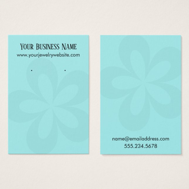 Visningar för vattengrafik, blomma 1 Öronhållare Visitkort (Framsida & baksida)