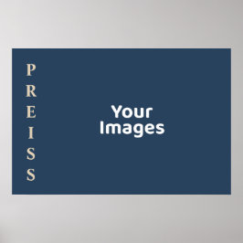 Visningen Blå/Vanilla Family Namn Photo Poster