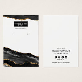 Visningen Black & Guld Agate Stud Earring Visitkort