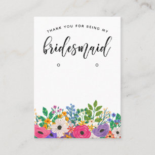 Visningen blommigt Bridesmaid Tack Favor Earring Visitkort