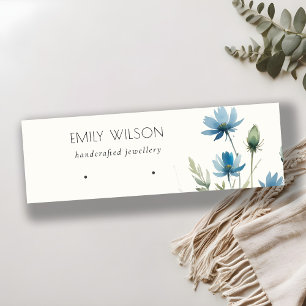 Visningen Blue Wildblomme Earring Ring Loop Stud Mini Visitkort