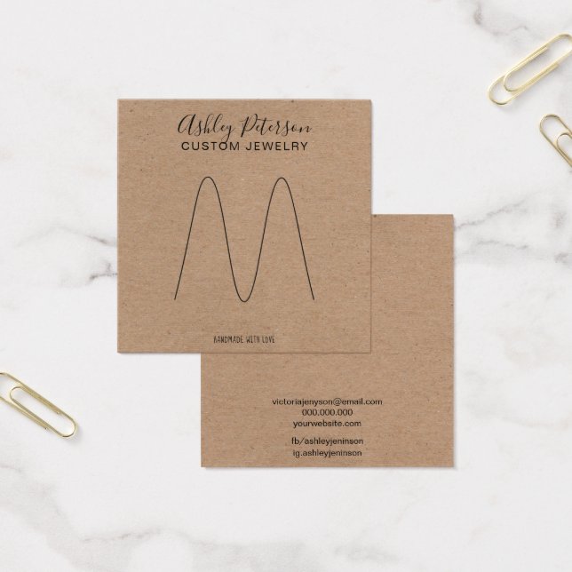 Visningen Boho Rustic brunkol ring Fyrkantigt Visitkort (Kontor)