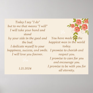 VISNINGEN BRÖLLOP VOW I BOHO BLOMMIGT DESIGN POSTER