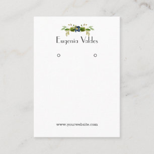 Visningen chic Blå blomma - hörning Visitkort