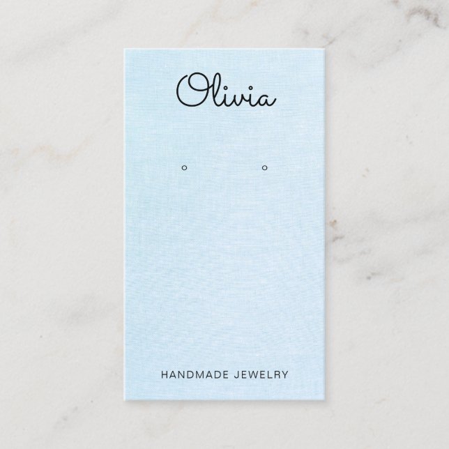 Visningen Cute Pastel Blue Script-avläsning Visitkort (Framsida)