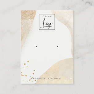 Visningen elegant Blek Guld Abstrakt Shape Earring Visitkort