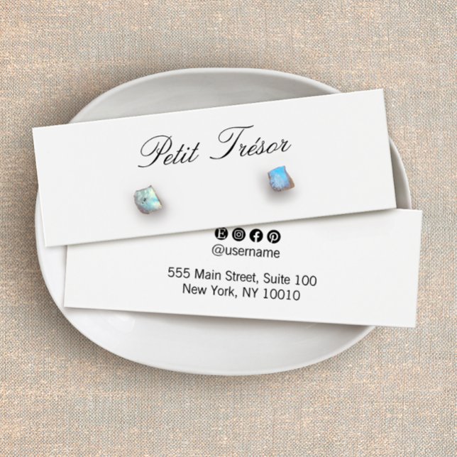 Visningen elegant Script Stud Earring  Litet Visitkort (Skapare uppladdad)