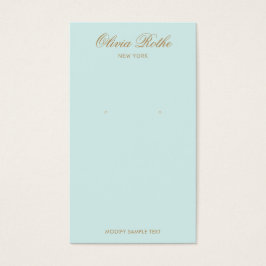 Visningen elegant Script Turcos Blue Earring  Visitkort