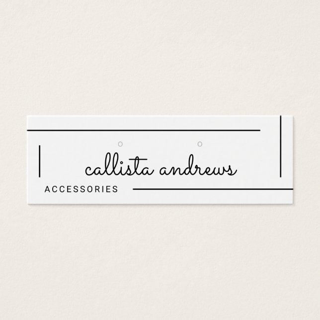 Visningen Enkel  för svartvit Gräns-skript Litet Visitkort (Framsidan)